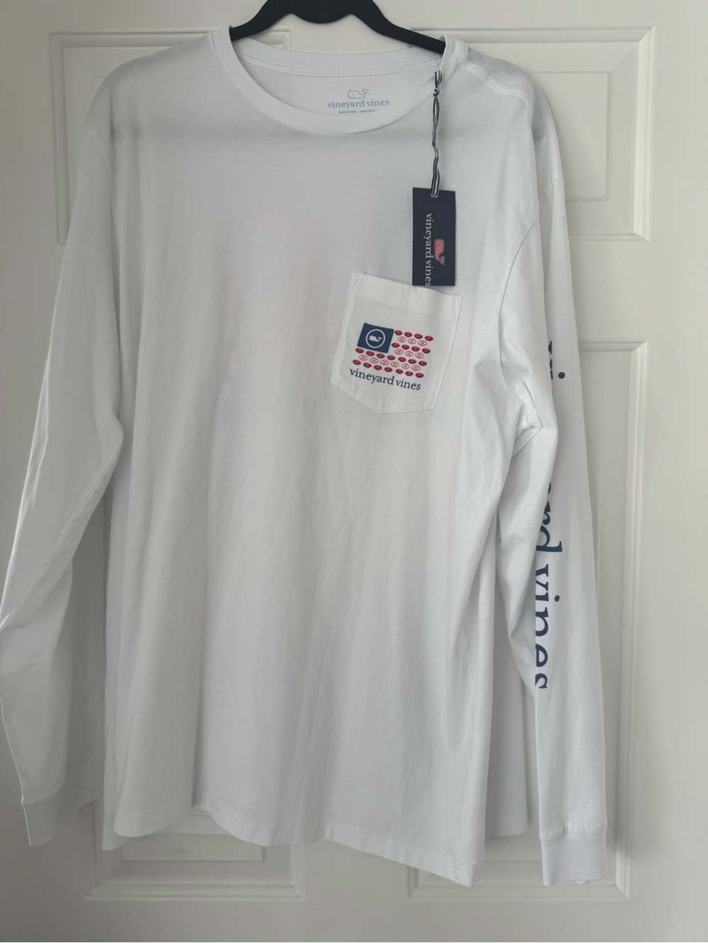 NWT Vineyard Vines Men's White Long-Sleeve Pocket Tee